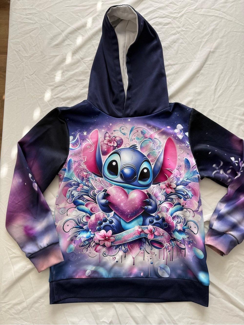 Stitch Graphic Hoodie - Pink & Blue Kids' Pullover